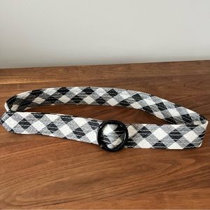 J. Crew Black & White Gingham Belt